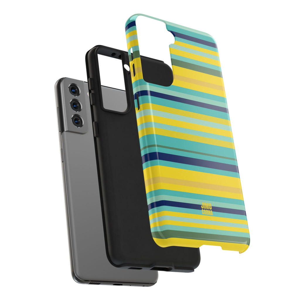 Blue Lemon Stripe Samsung Galaxy Case