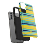 Blue Lemon Stripe Samsung Galaxy Case