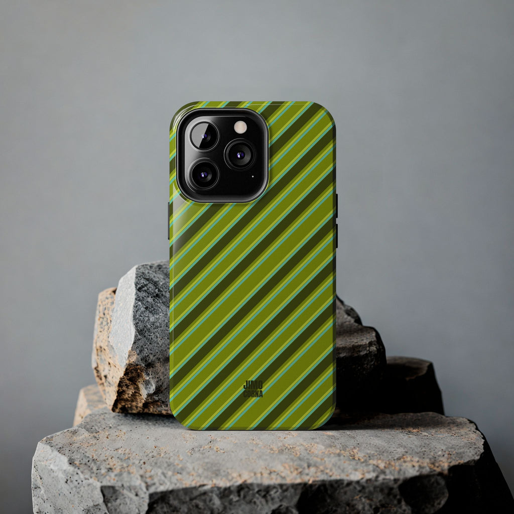 Angelina Stripes | Olive - iPhone Case