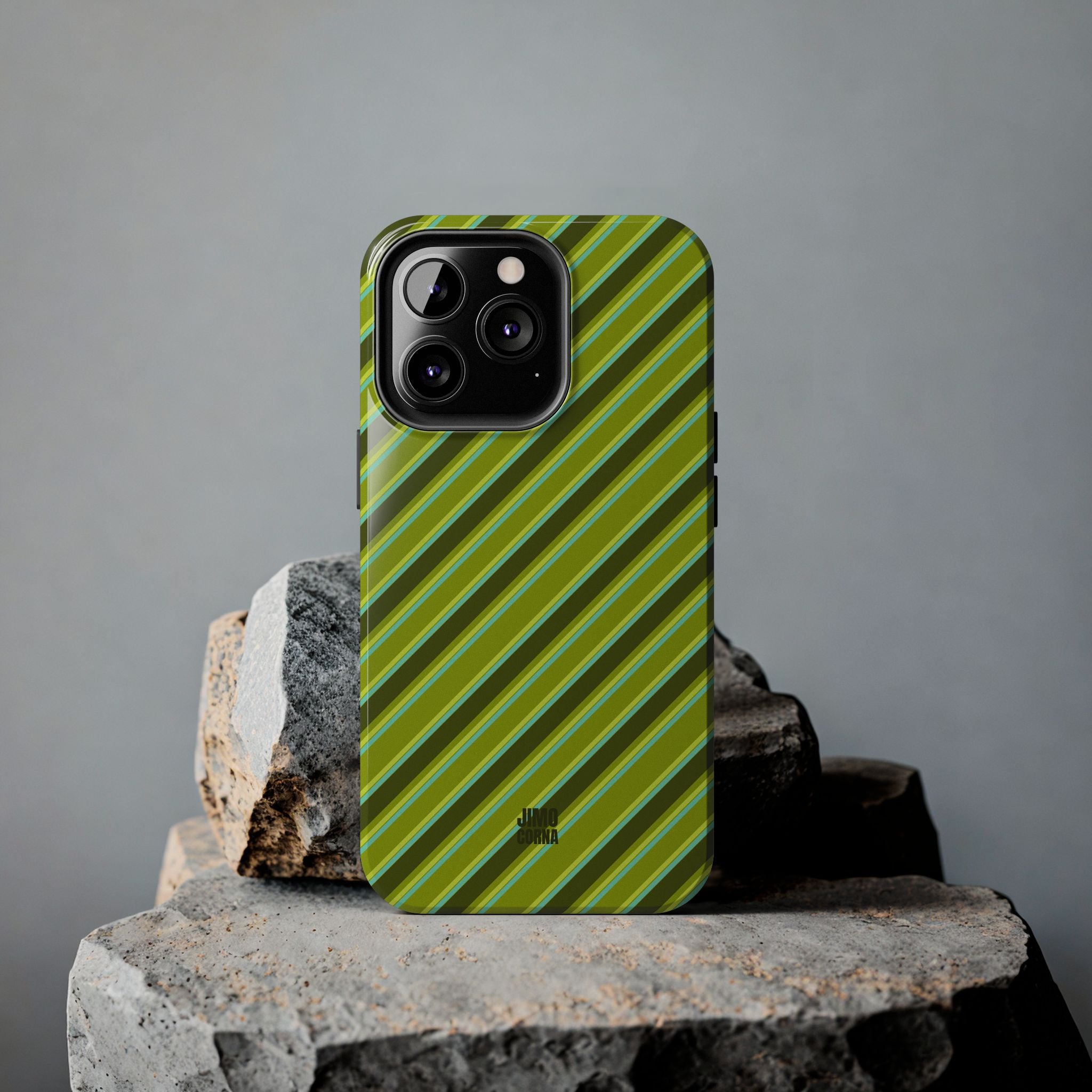 Angelina Stripes | Olive - iPhone Case