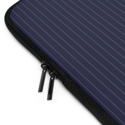 Navy Blue Soft Stripes Laptop Sleeve