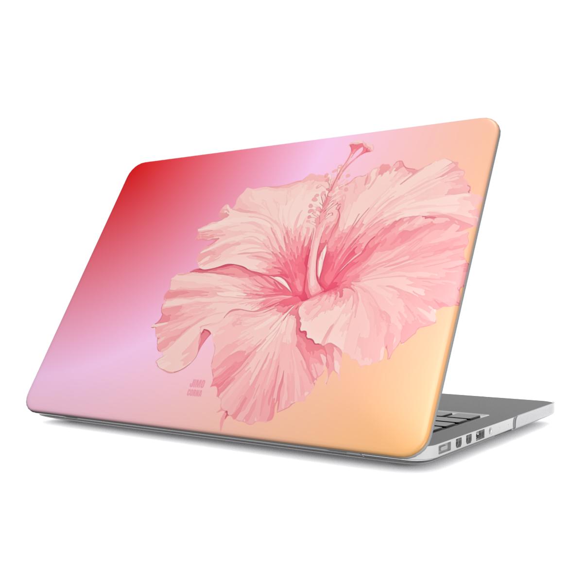 Pink Sunset Hibiscus Macbook Case