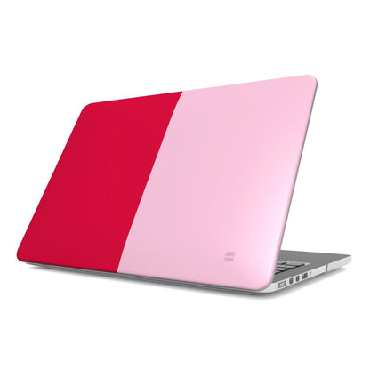 Red and Pink Color block Macbook Case