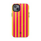 Bold Stripes MagSafe iPhone Case | Pink and Yellow