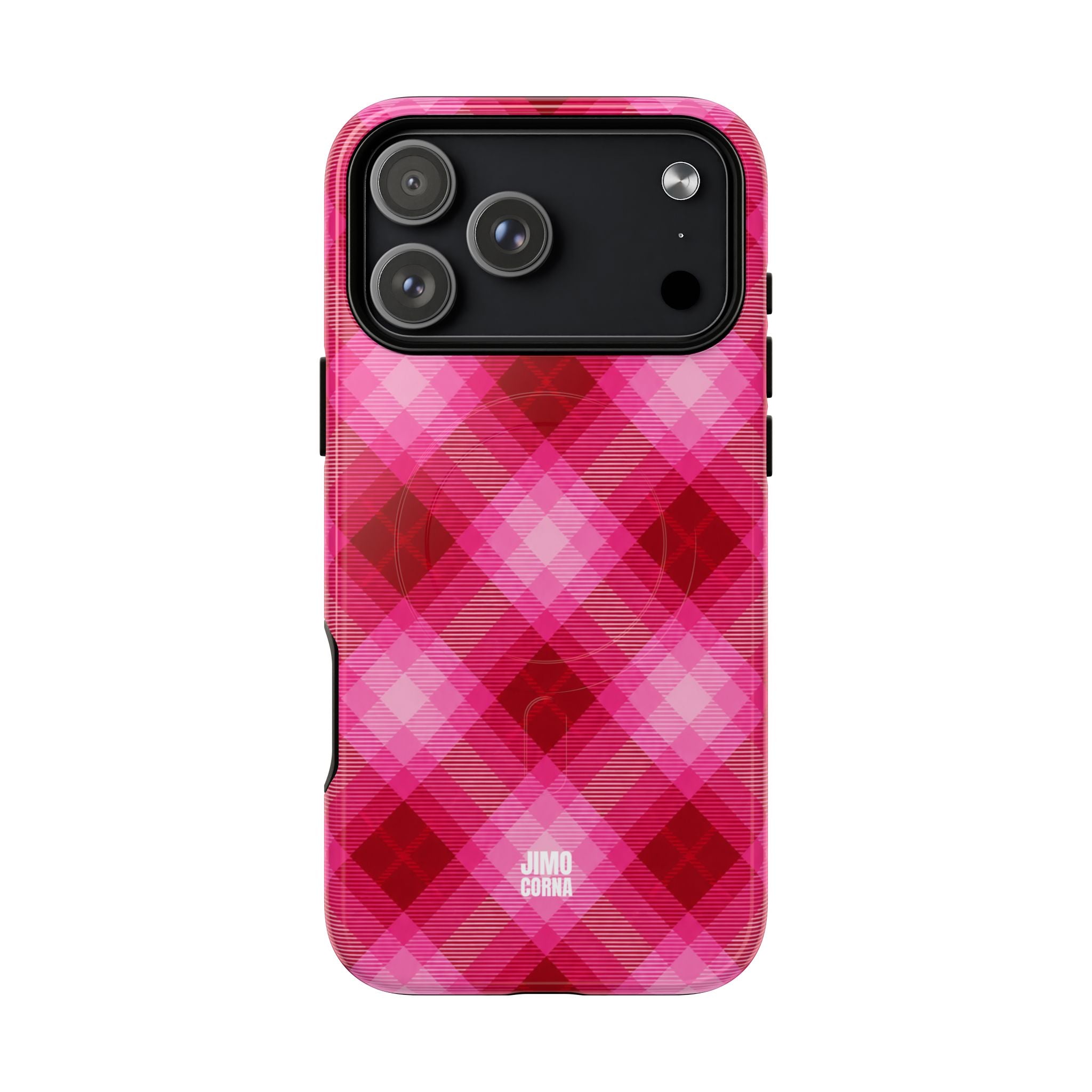 Pink Picnic Plaid MagSafe iPhone Case