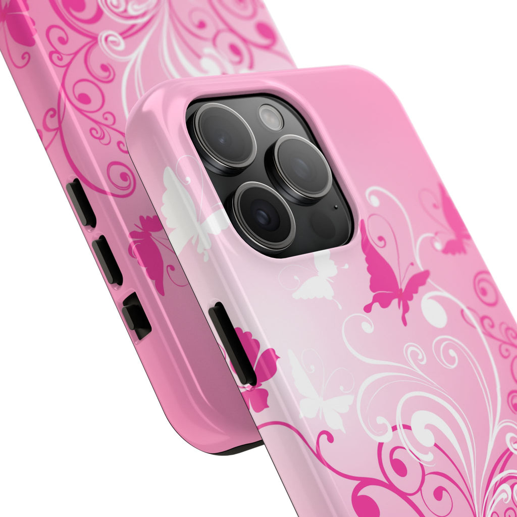 Pink Flutter Garden iPhone Case