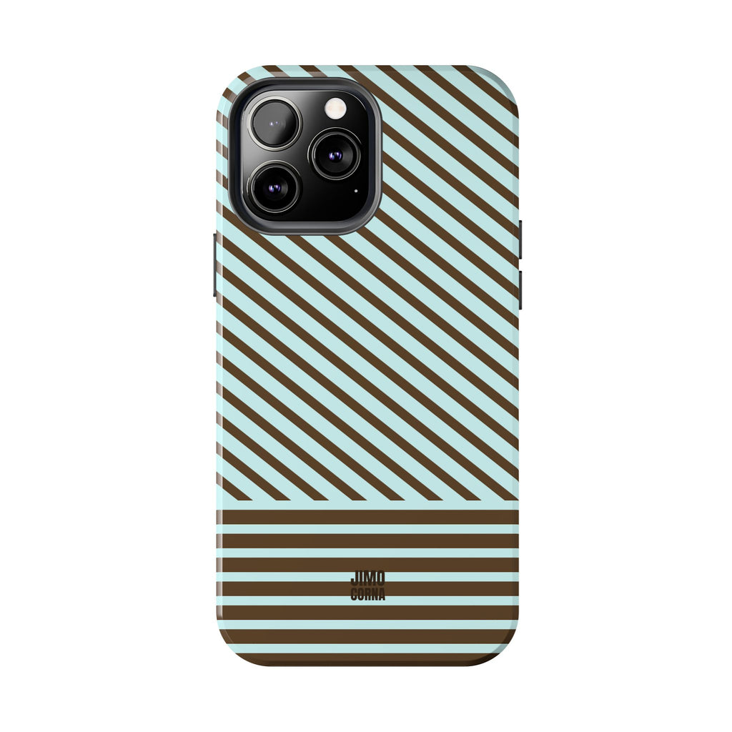 Asymmetrical Lines iPhone Case | Blue and Brown
