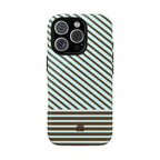 Asymmetrical Lines MagSafe iPhone Case | Blue and Brown