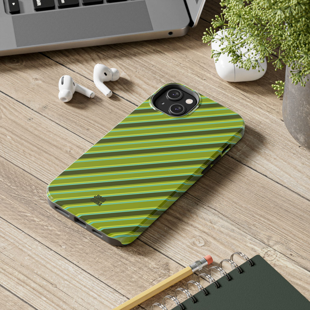 Angelina Stripes | Olive - iPhone Case