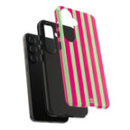 Bold Stripes Samsung Galaxy Case | Lime Green and Pink
