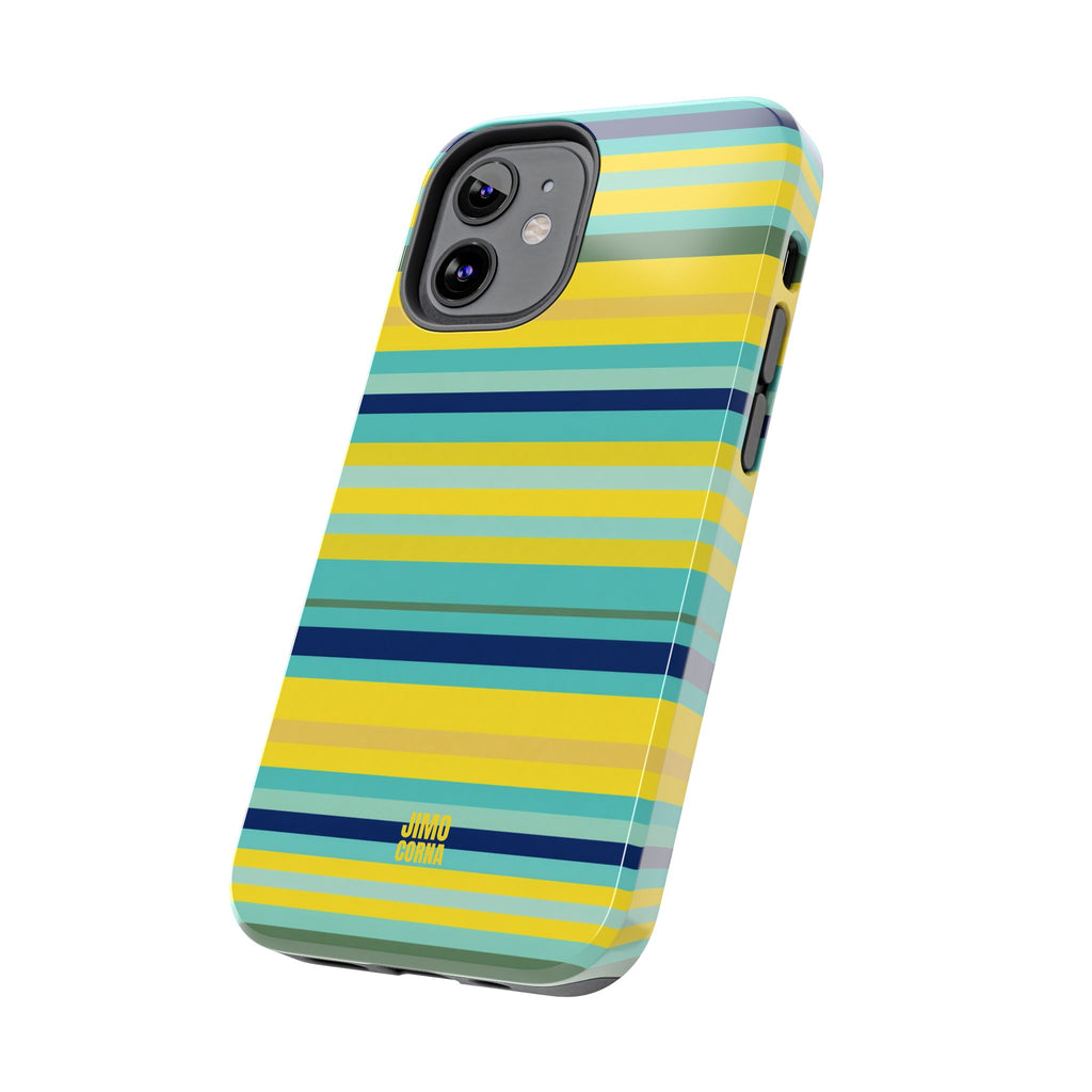 Blue Lemon Stripe iPhone Case