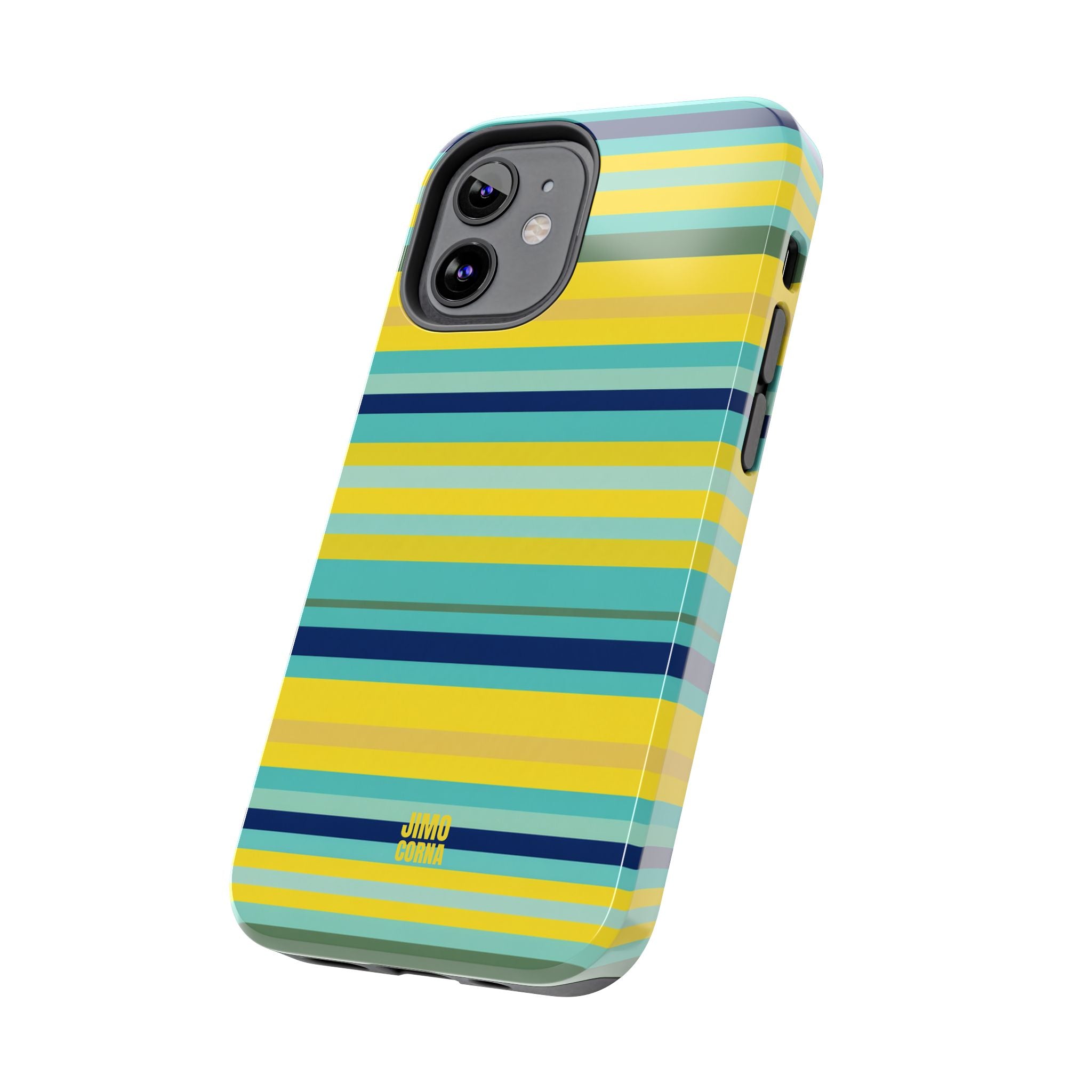 Blue Lemon Stripe iPhone Case