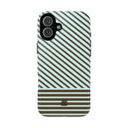 Asymmetrical Lines MagSafe iPhone Case | Blue and Brown