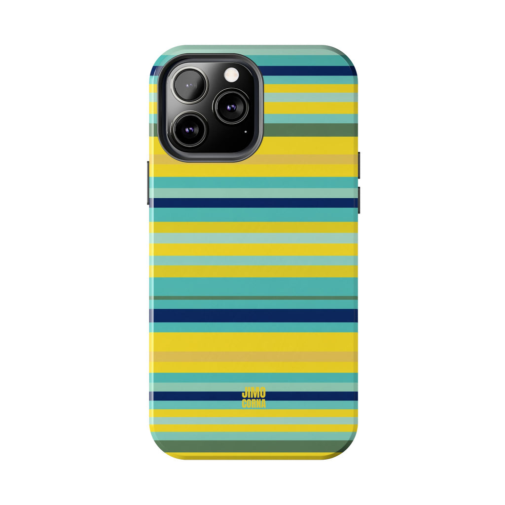 Blue Lemon Stripe iPhone Case