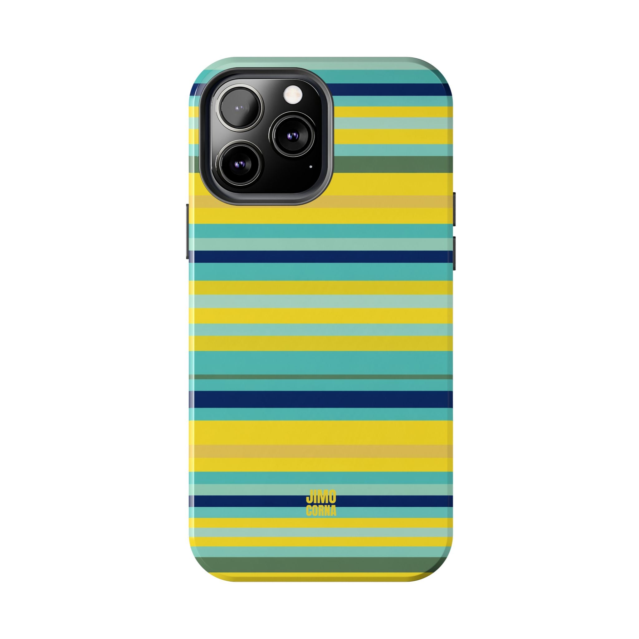 Blue Lemon Stripe iPhone Case