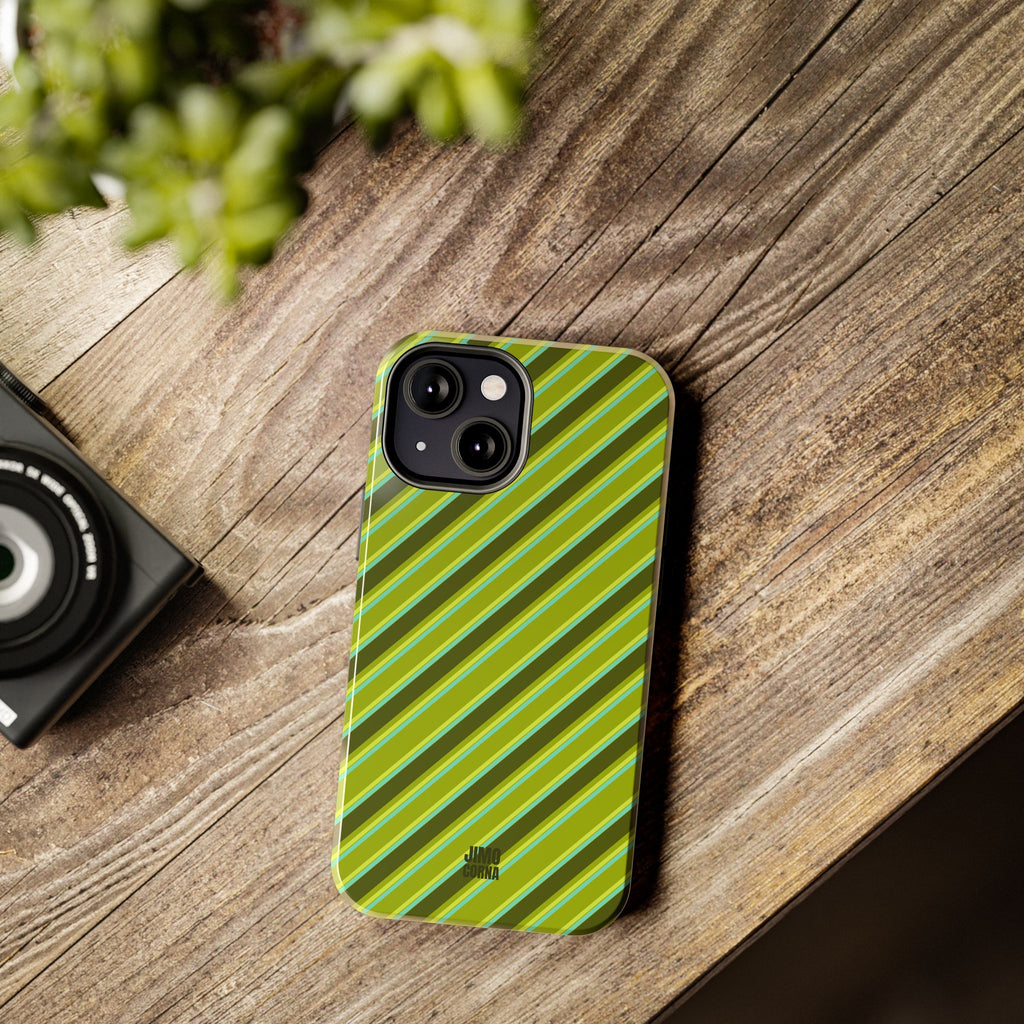 Angelina Stripes | Olive - iPhone Case