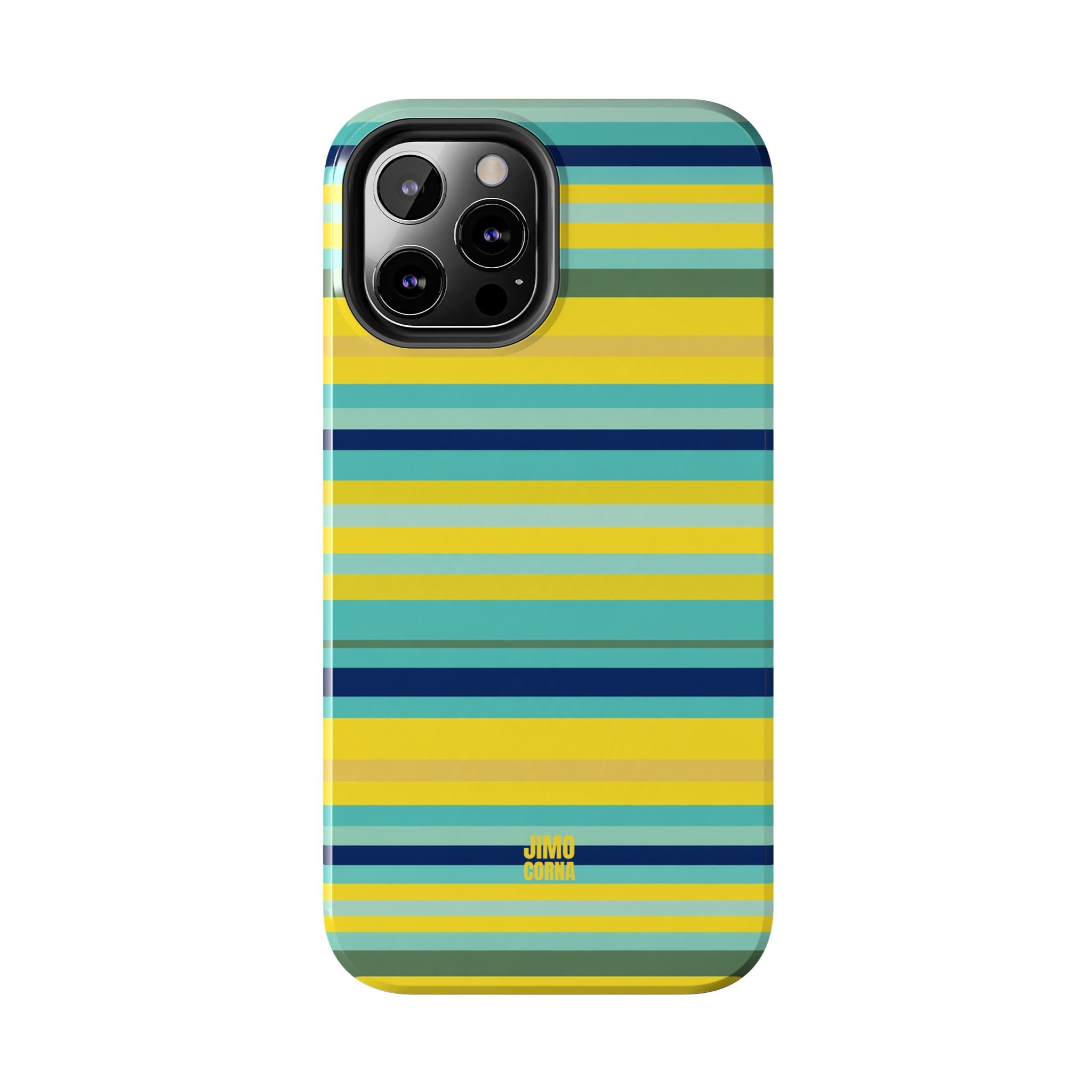 Blue Lemon Stripe iPhone Case