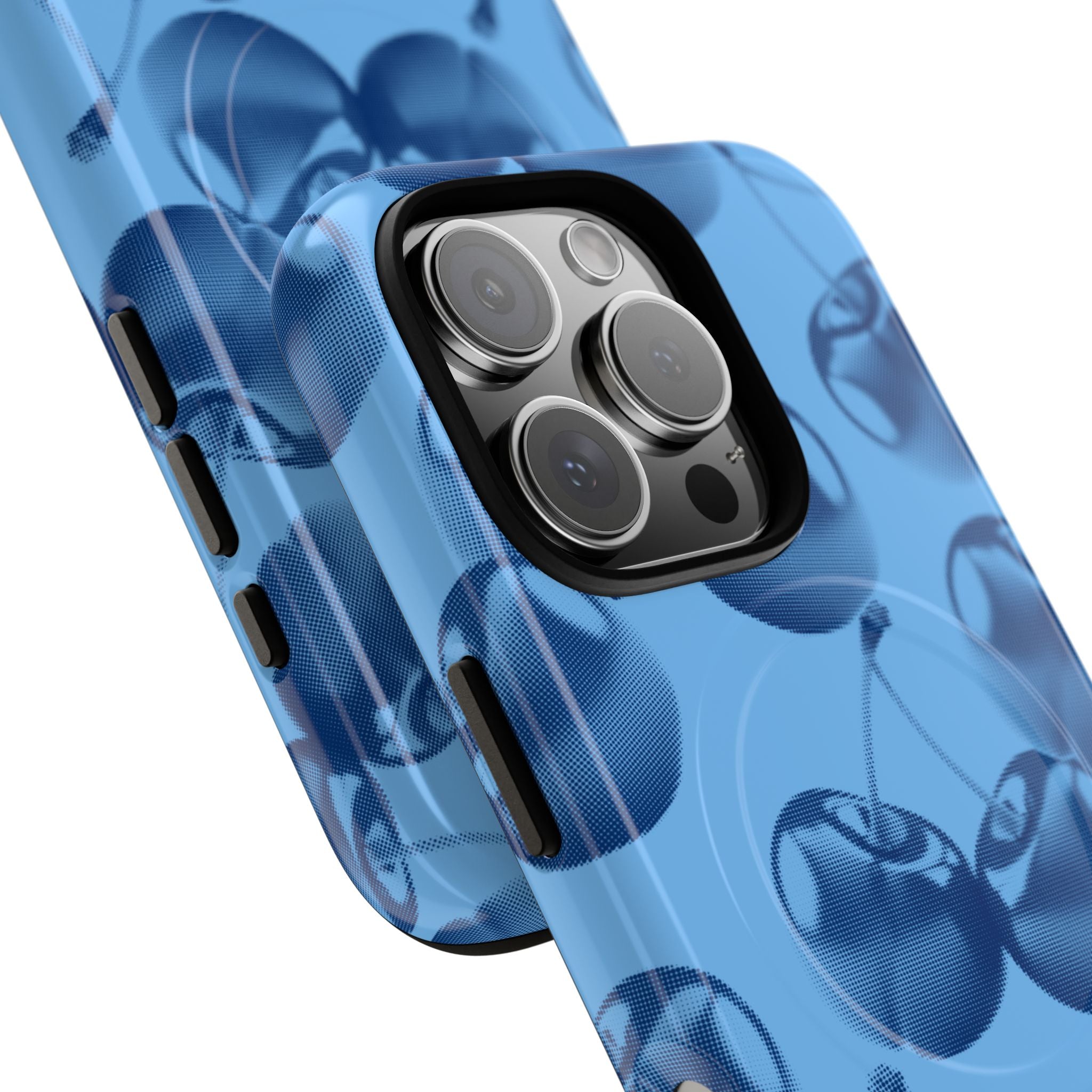 Blue Retro Cherries
