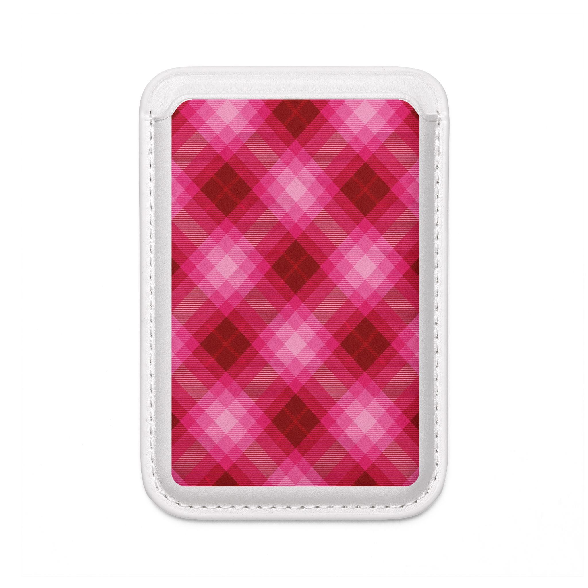 Pink Picnic Plaid Vegan MagSafe Wallet