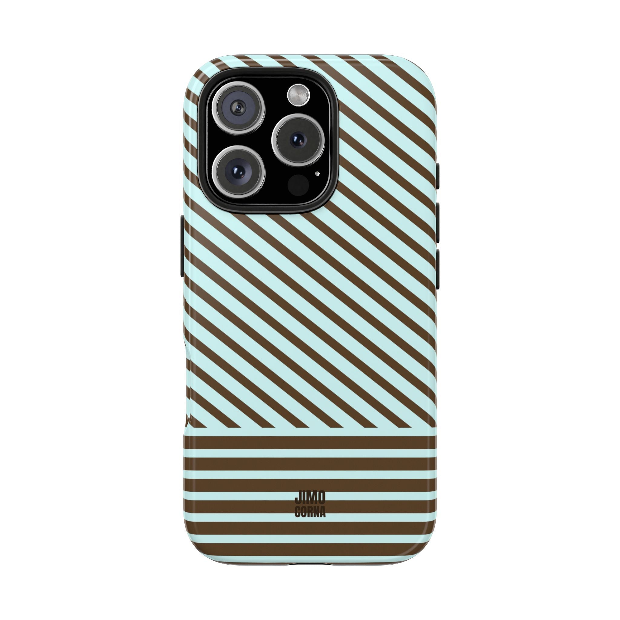 Asymmetrical Lines iPhone Case | Blue and Brown