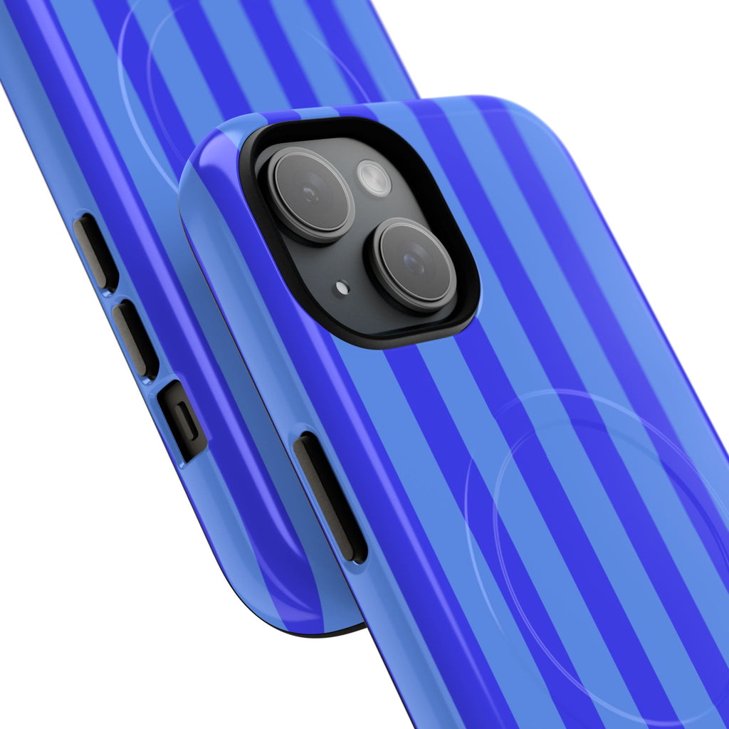 Blueberry Bold Stripes MagSafe iPhone Case