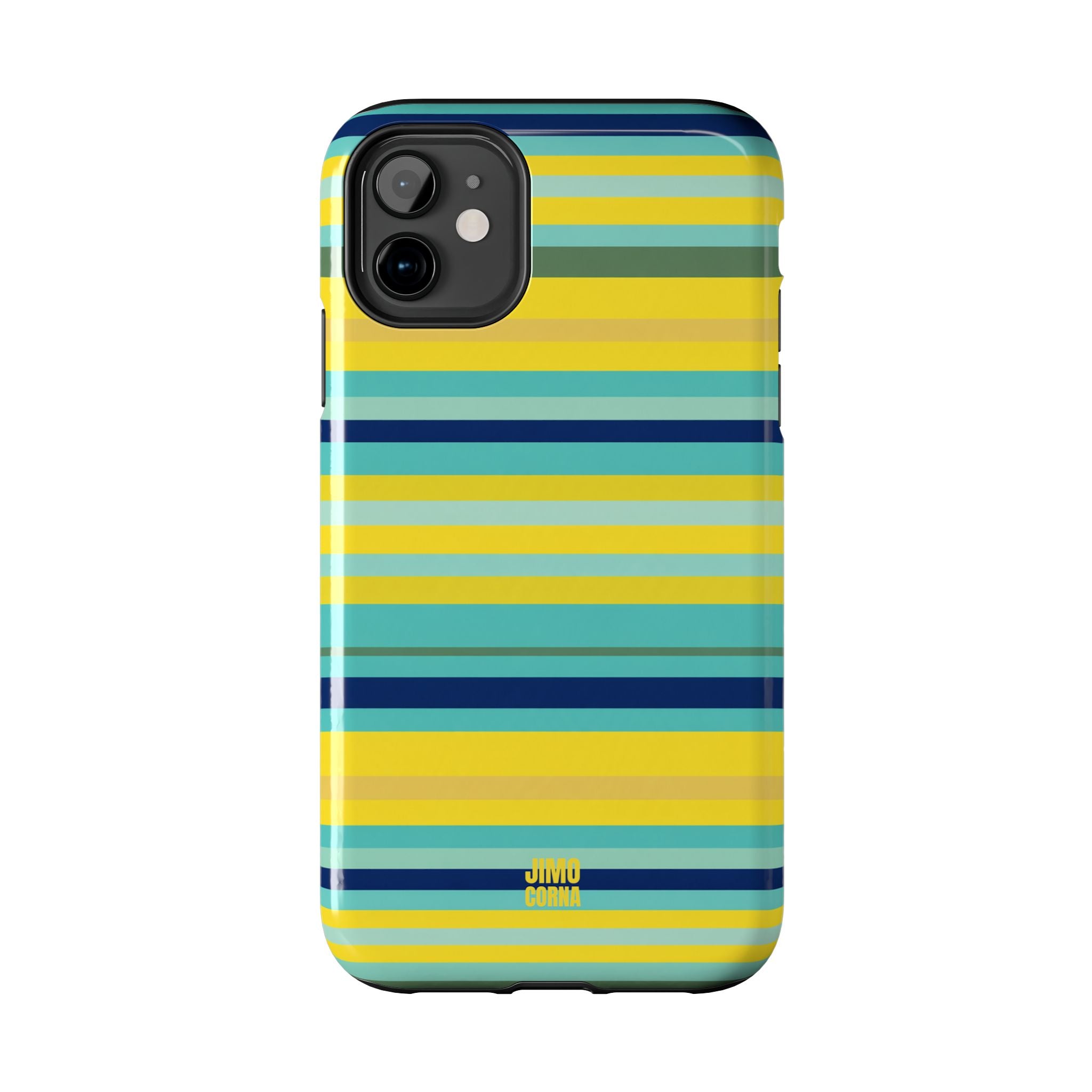 Blue Lemon Stripe iPhone Case