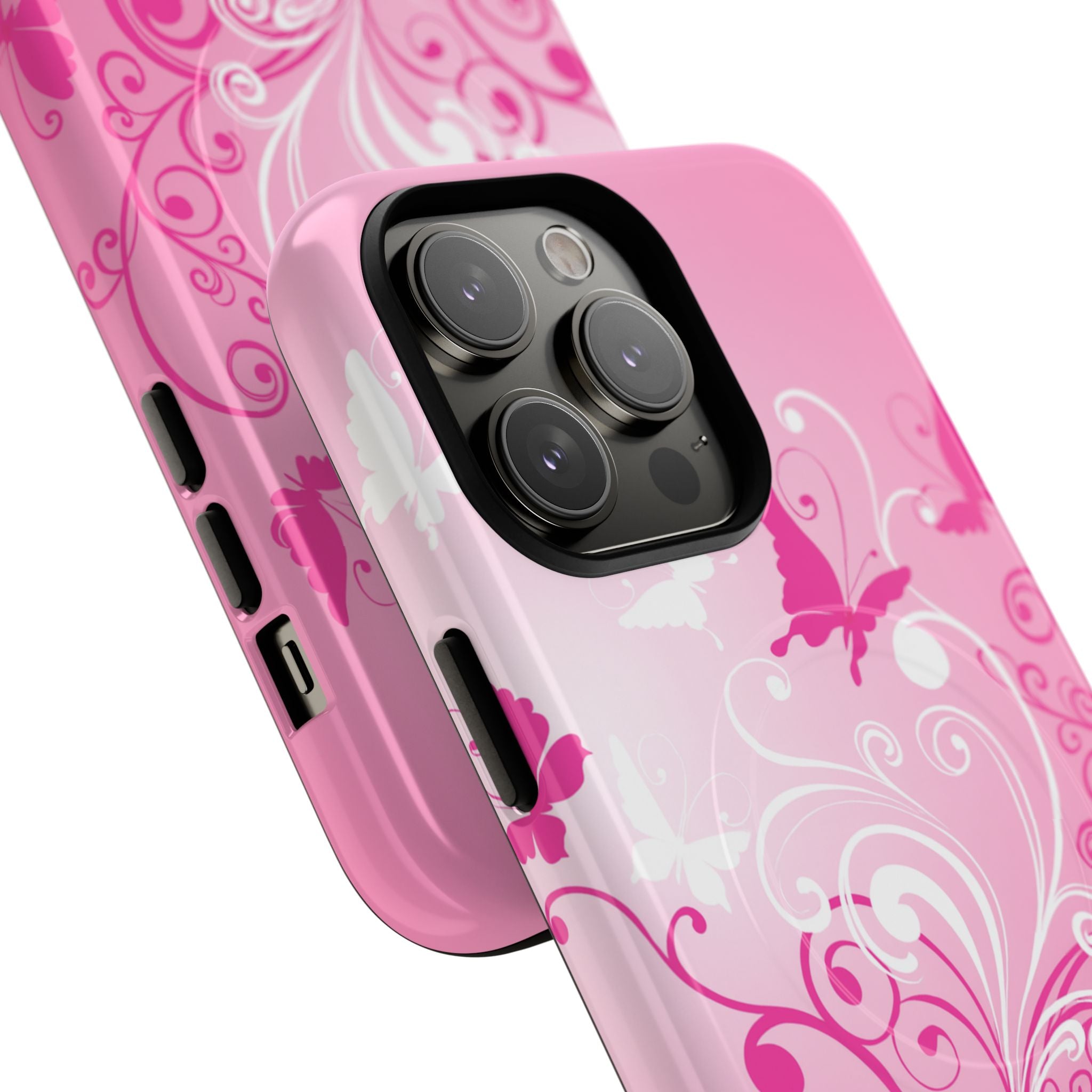 Pink Flutter Garden MagSafe iPhone Case