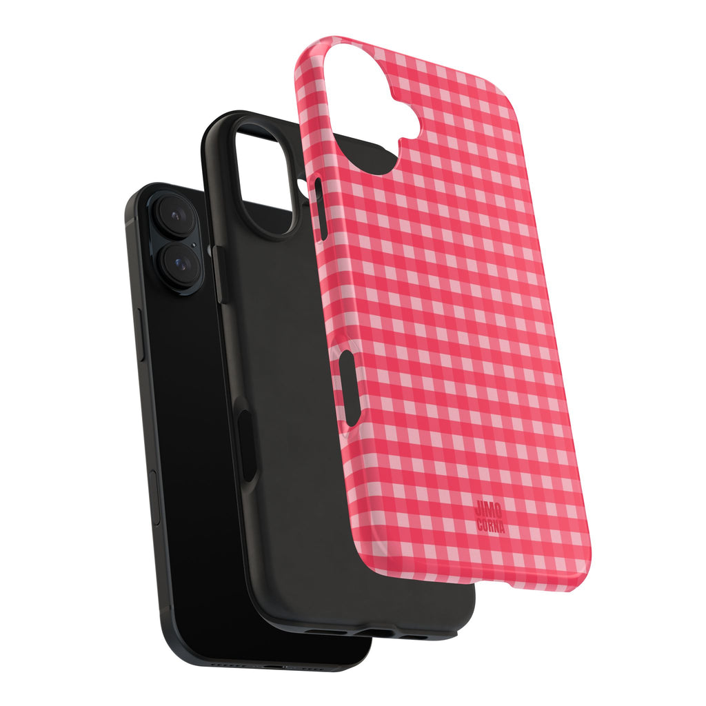 Farm Gingham iPhone Case | Hot Pink