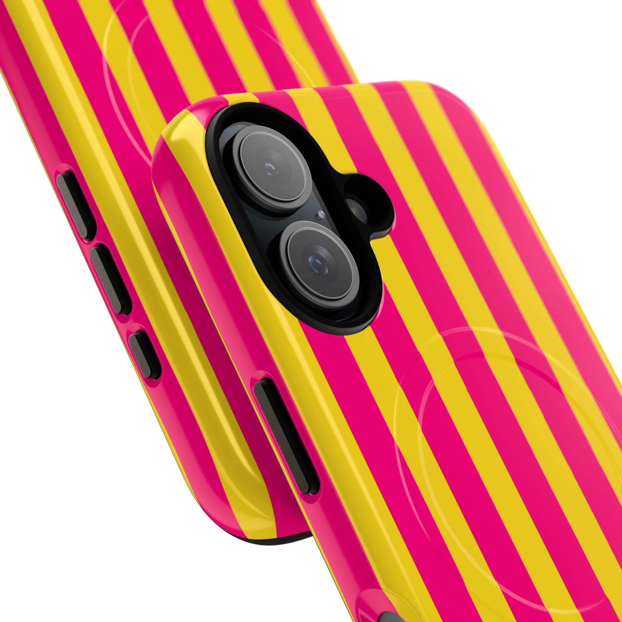 Bold Stripes MagSafe iPhone Case | Pink and Yellow