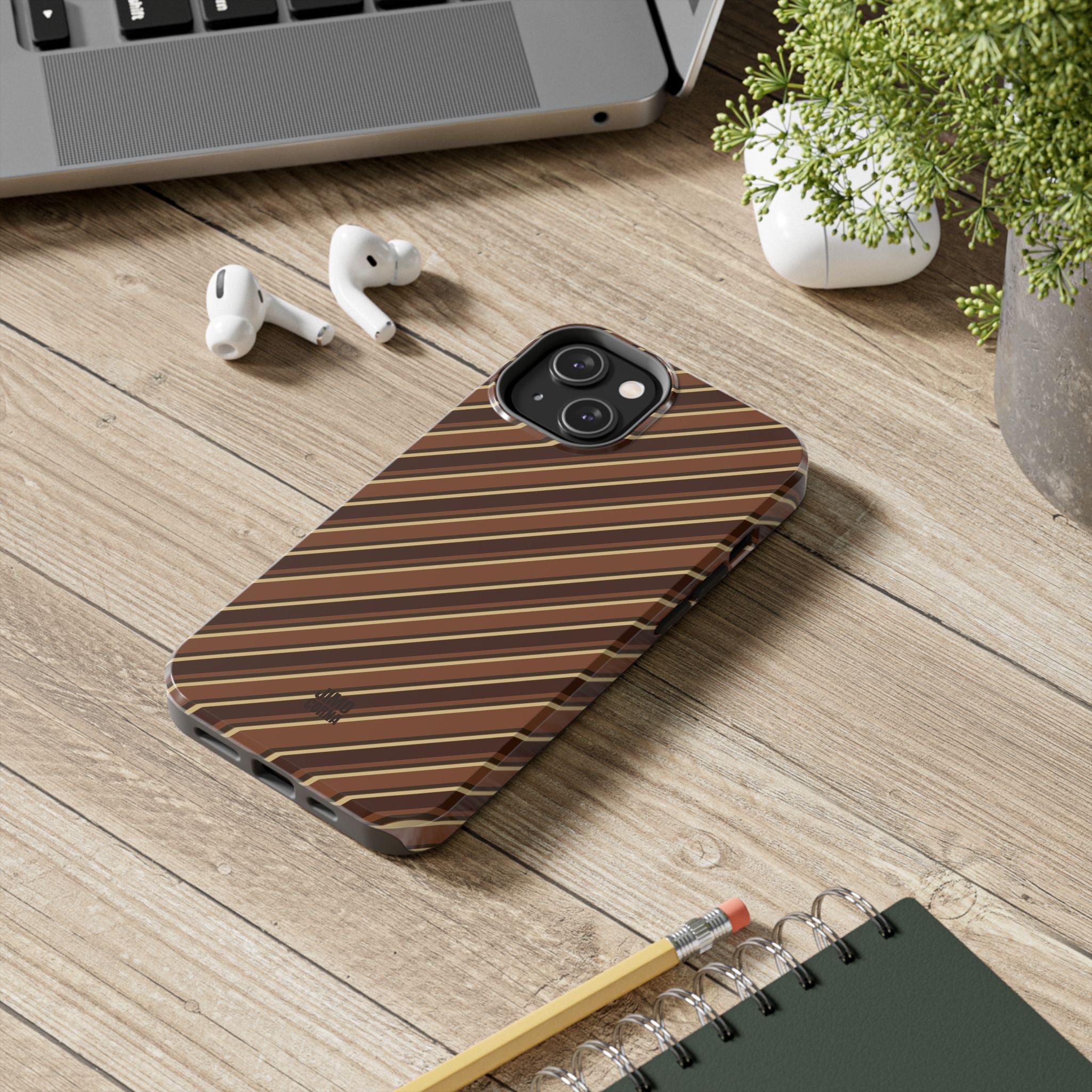 Angelina Stripes | Brown - iPhone Case