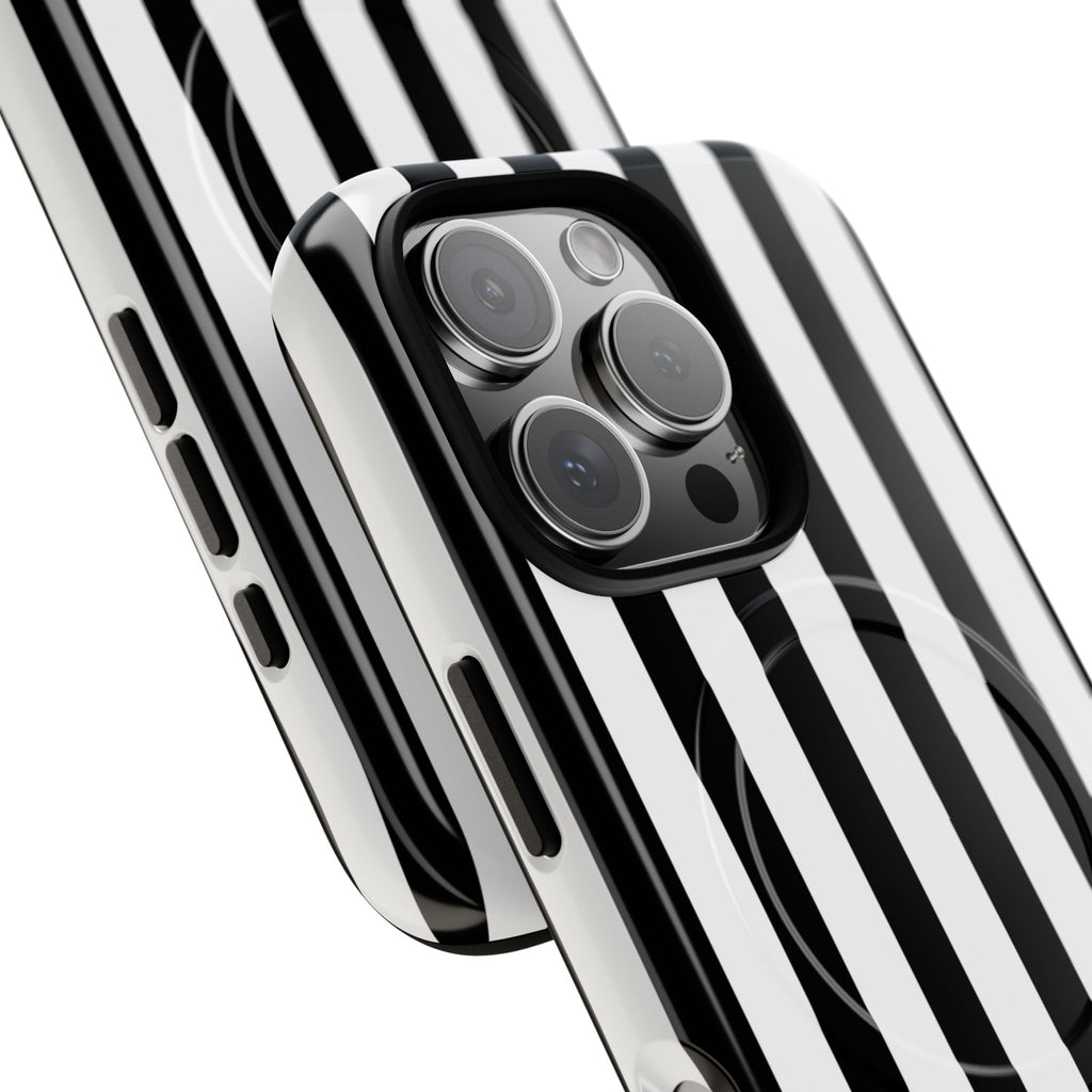 Bold Stripes MagSafe iPhone Case | Black and White