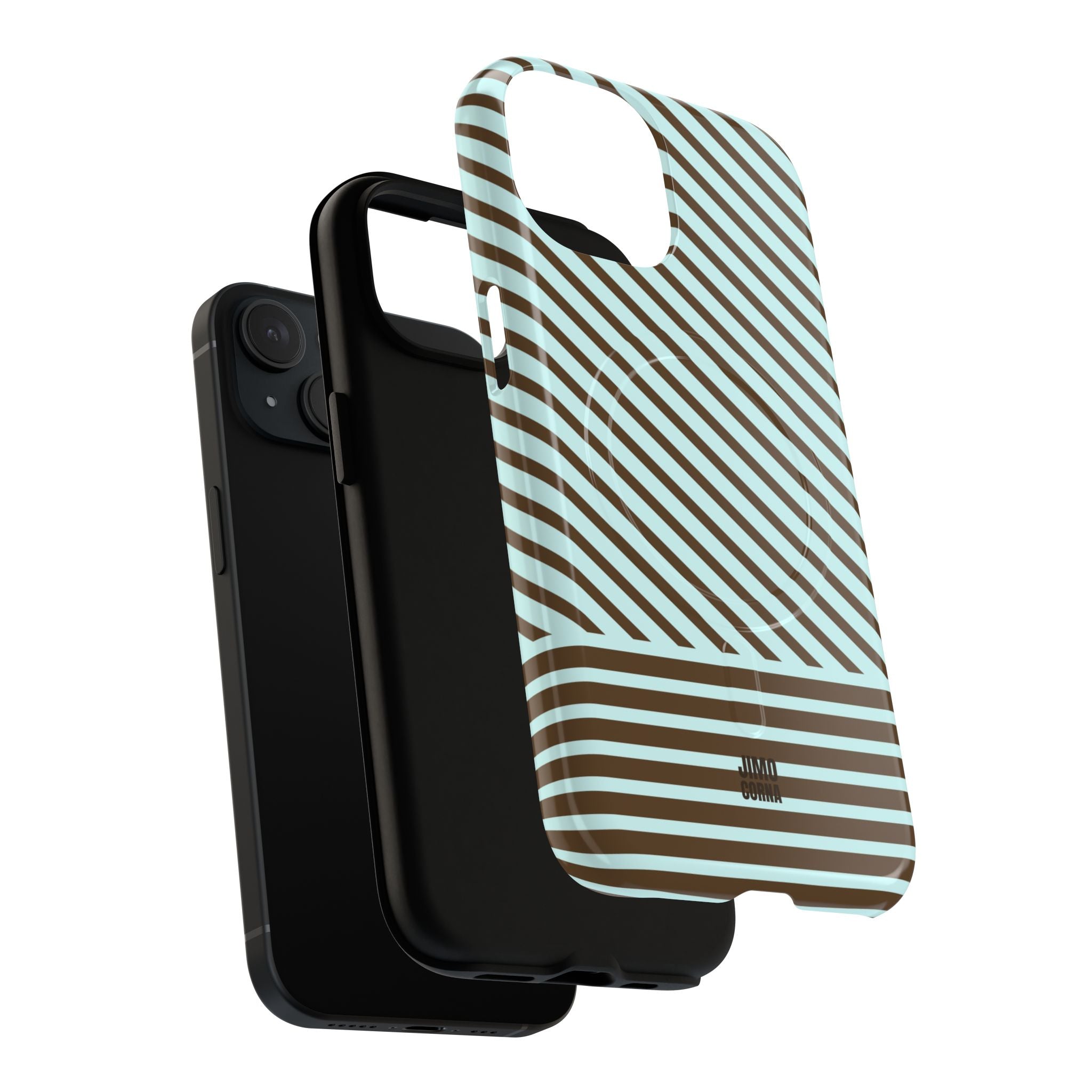 Asymmetrical Lines MagSafe iPhone Case | Blue and Brown