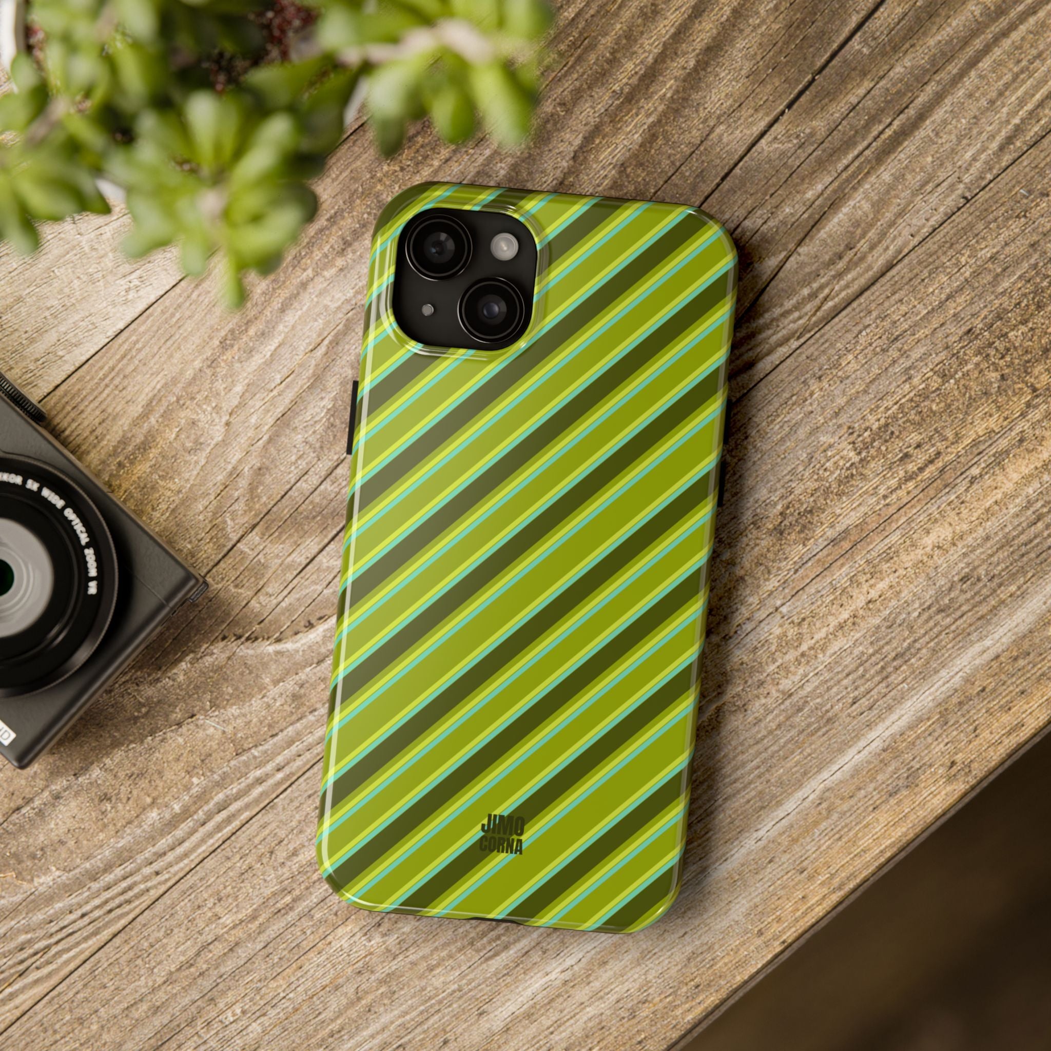 Angelina Stripes | Olive - iPhone Case