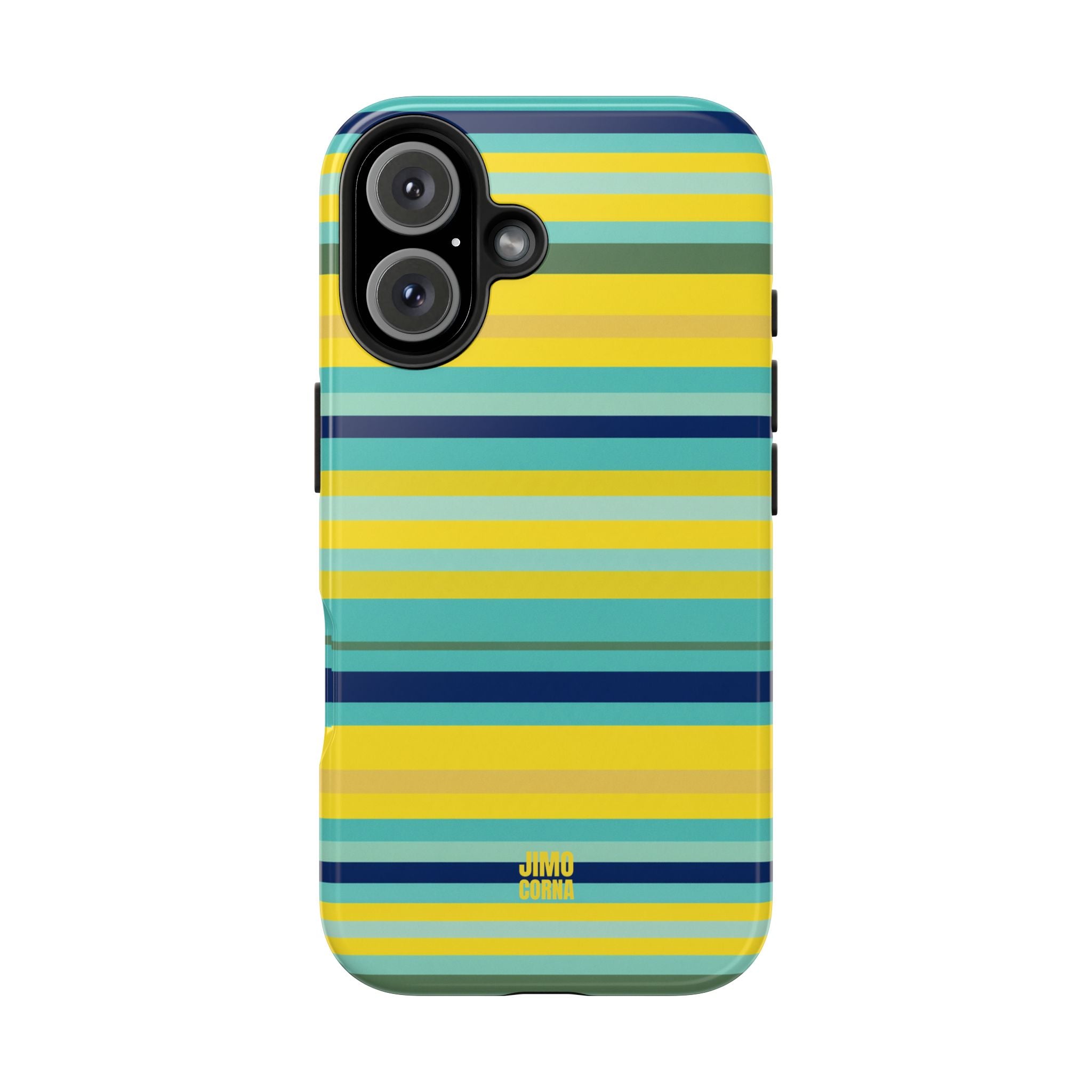Blue Lemon Stripe iPhone Case