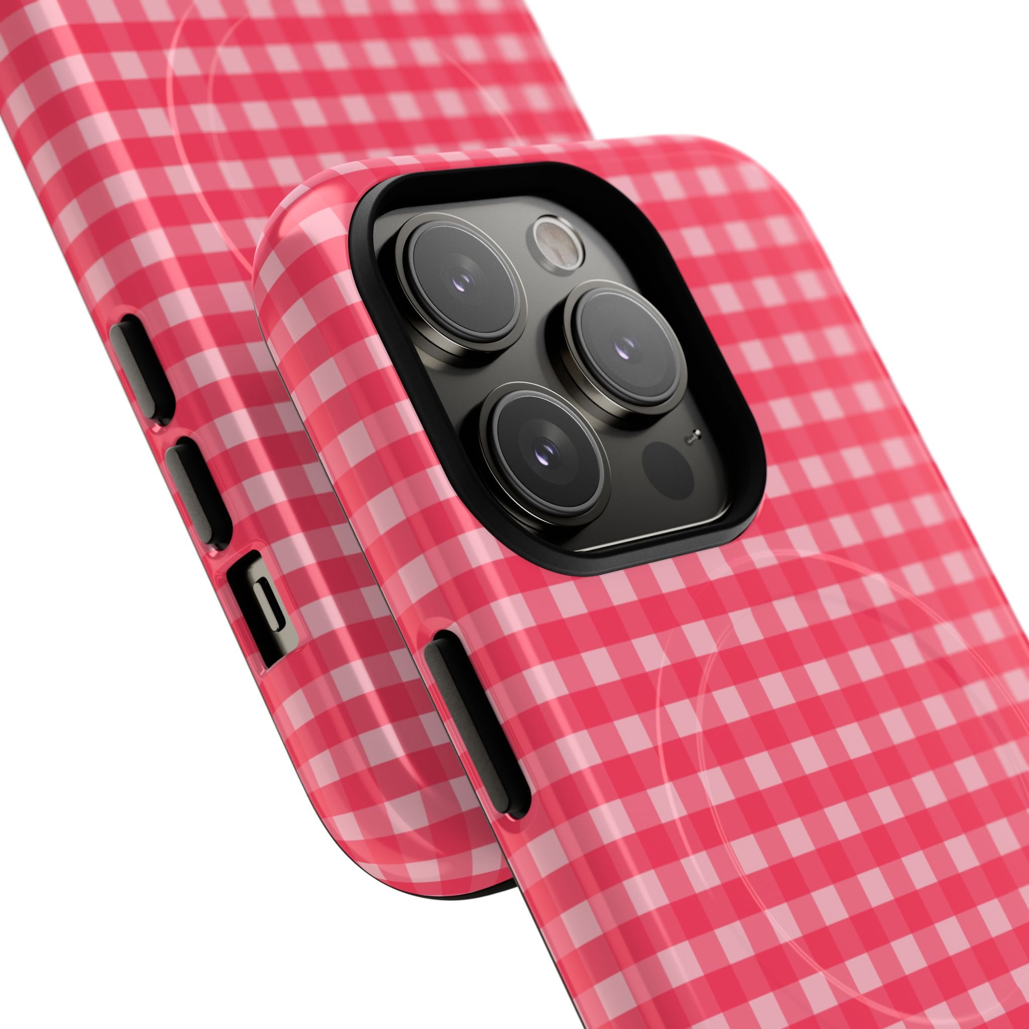 Farm Gingham MagSafe iPhone Case | Hot Pink