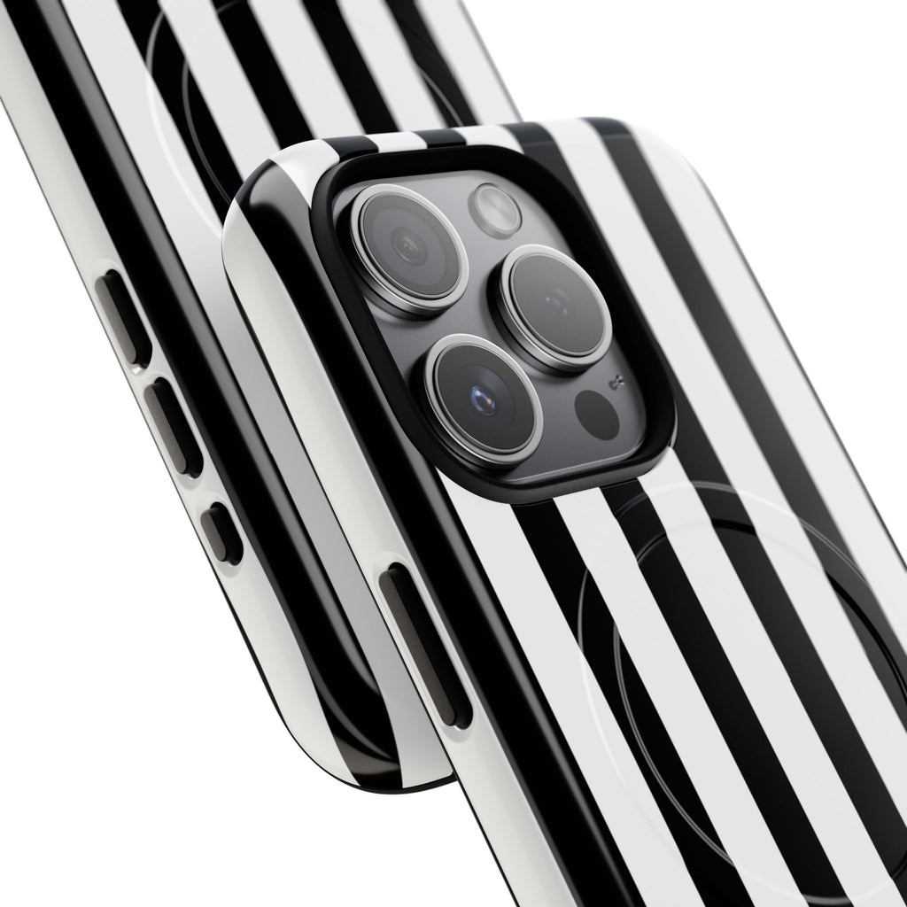 Bold Stripes MagSafe iPhone Case | Black and White