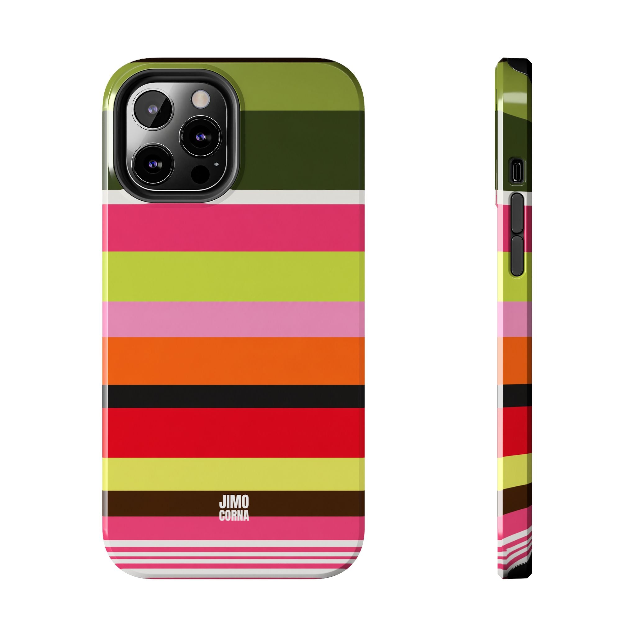 Berry Citrus Stripe iPhone Case