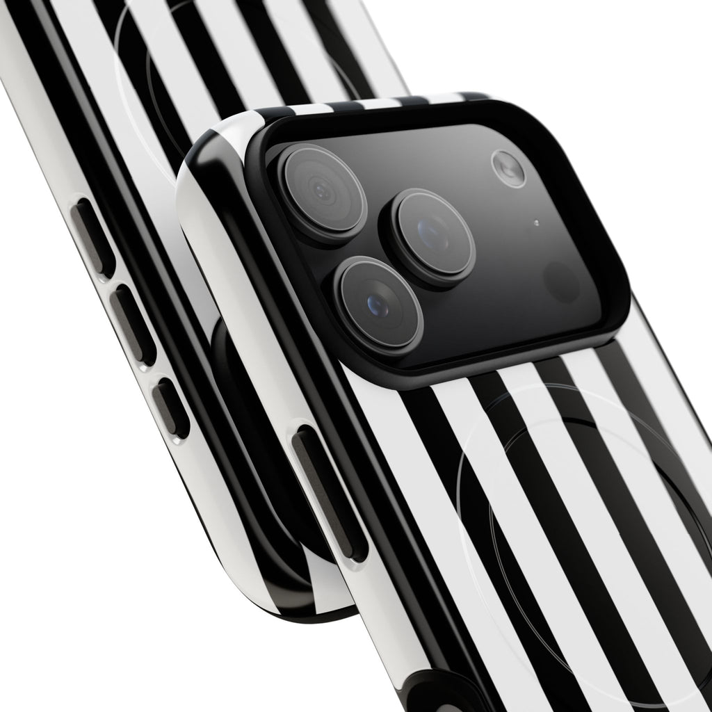 Bold Stripes MagSafe iPhone Case | Black and White