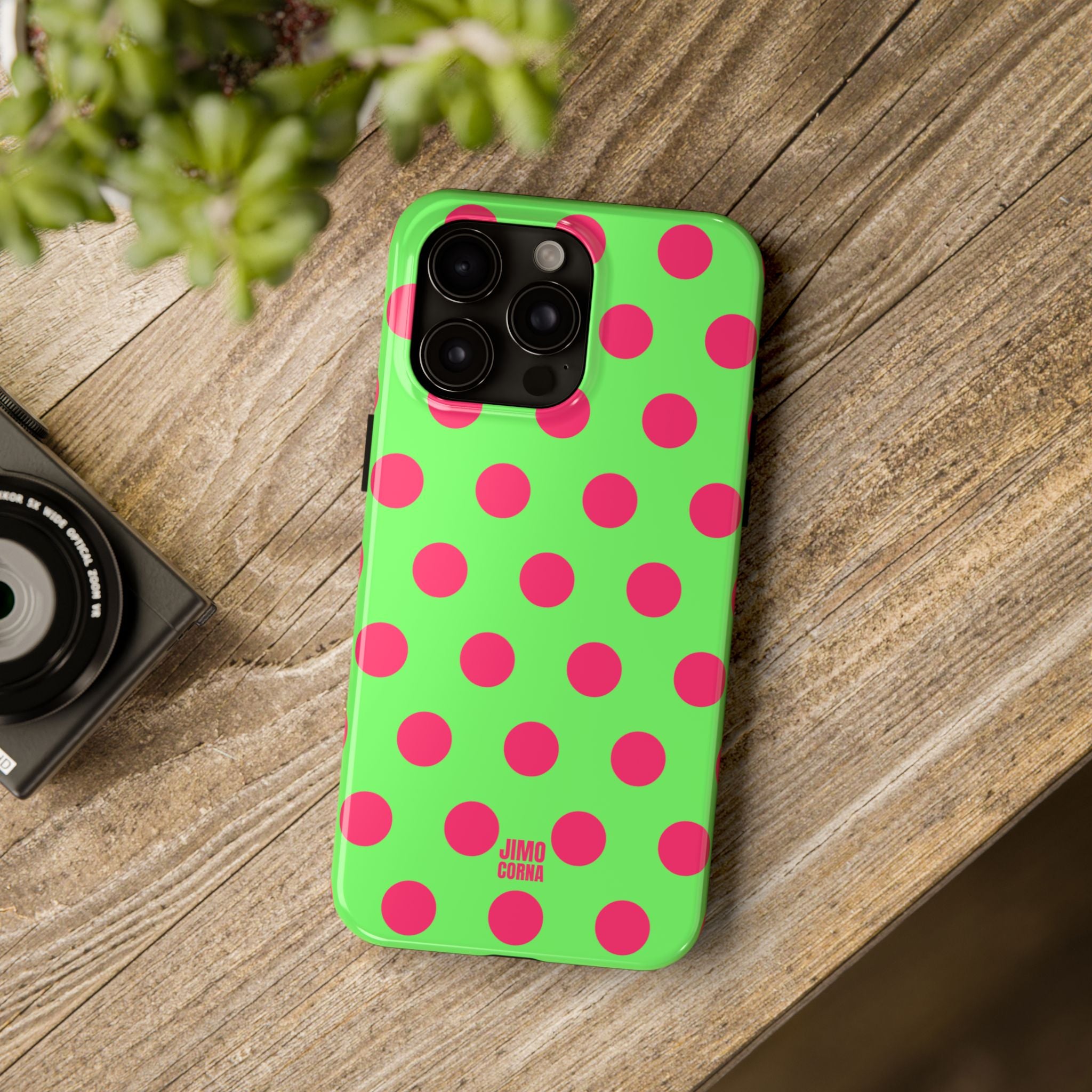 Big Polka Dot | Green and Pink