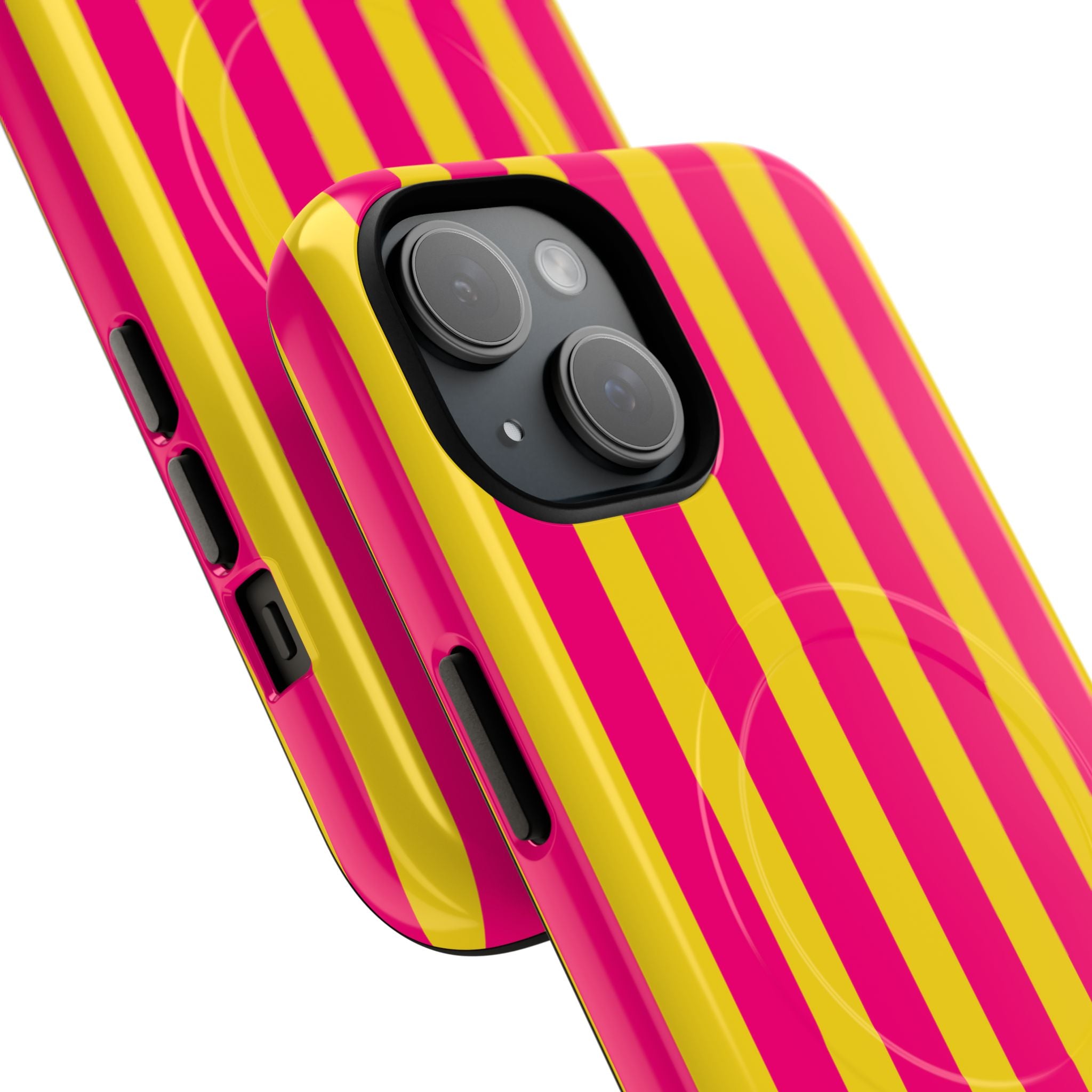 Bold Stripes MagSafe iPhone Case | Pink and Yellow