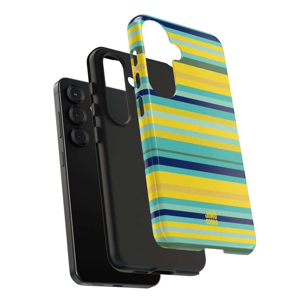 Blue Lemon Stripe Samsung Galaxy Case