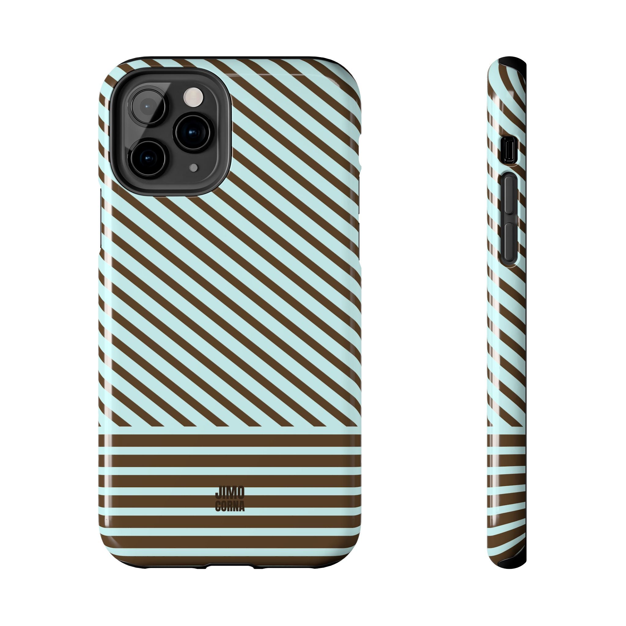 Asymmetrical Lines iPhone Case | Blue and Brown