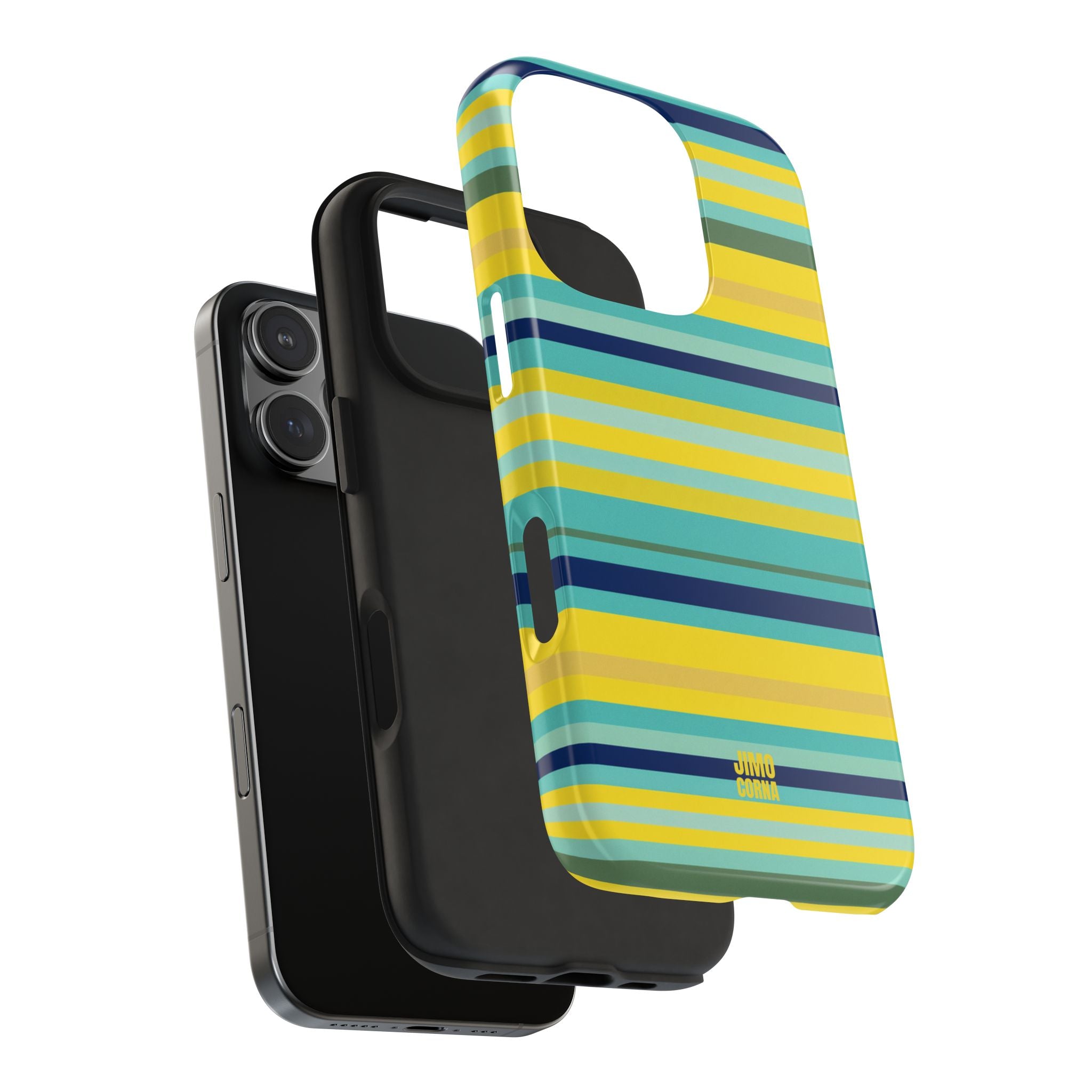 Blue Lemon Stripe iPhone Case