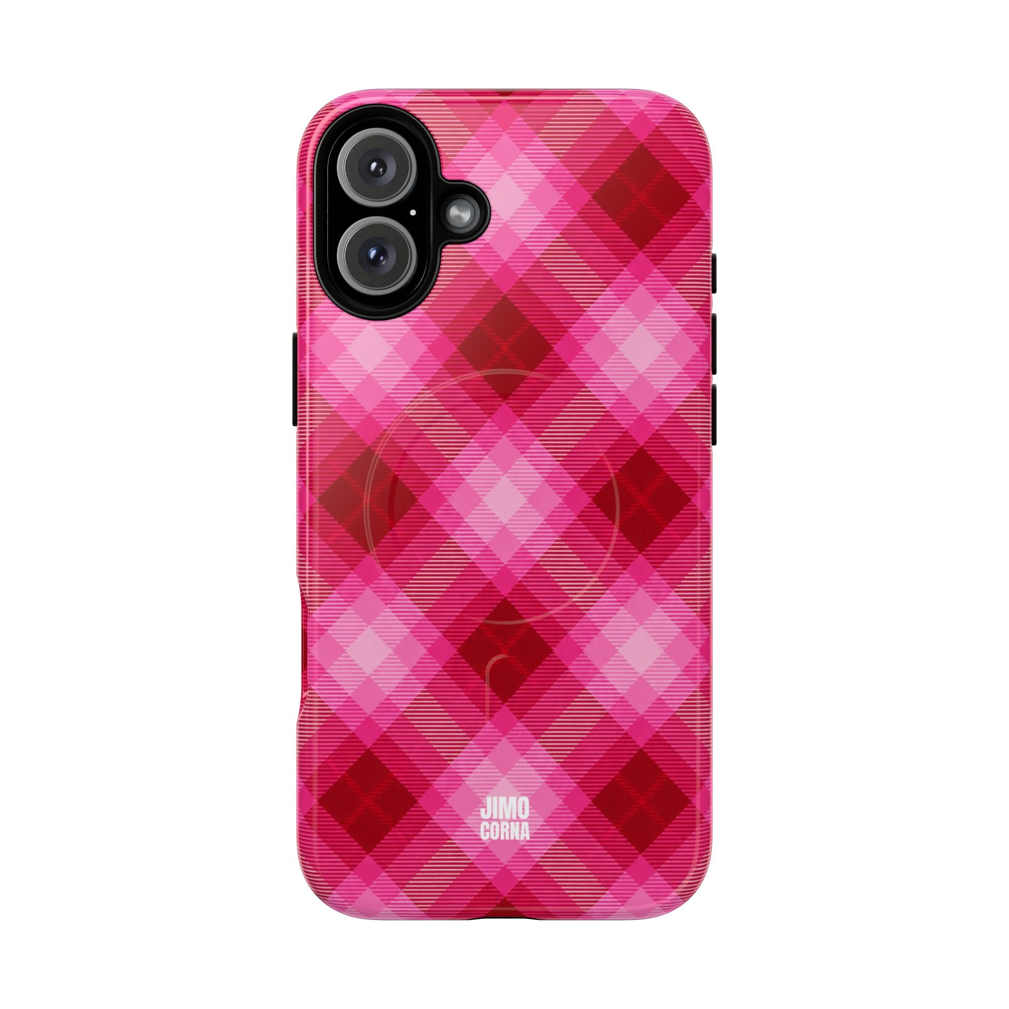 Pink Picnic Plaid MagSafe iPhone Case