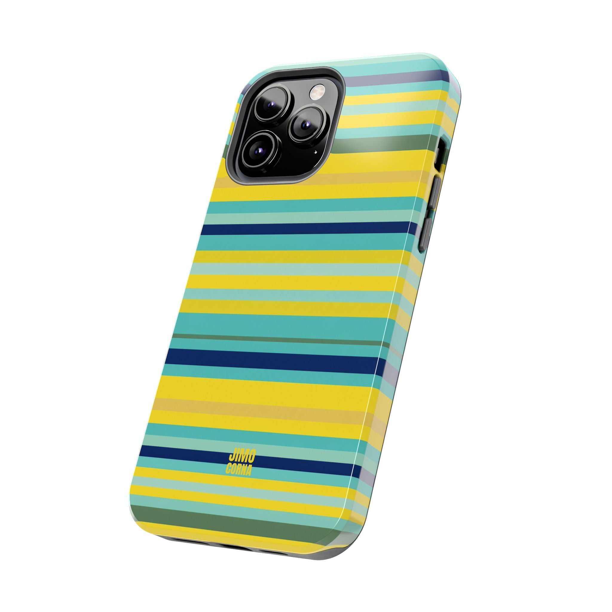 Blue Lemon Stripe iPhone Case