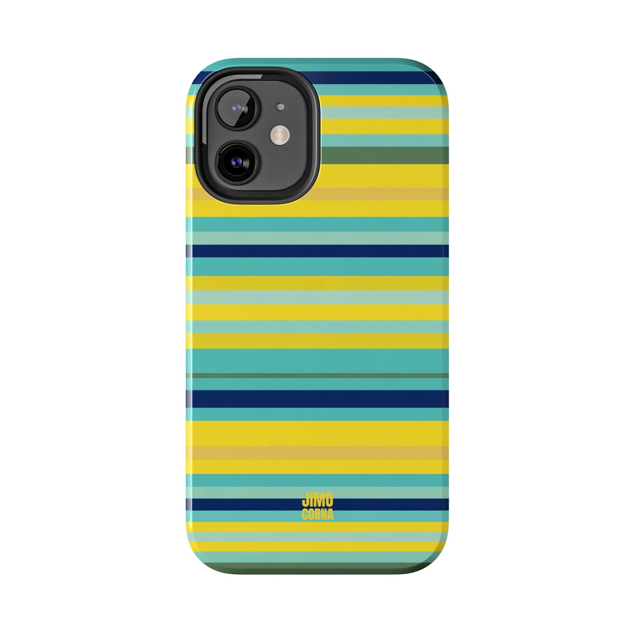Blue Lemon Stripe iPhone Case