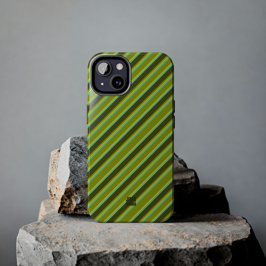 Angelina Stripes | Olive - iPhone Case