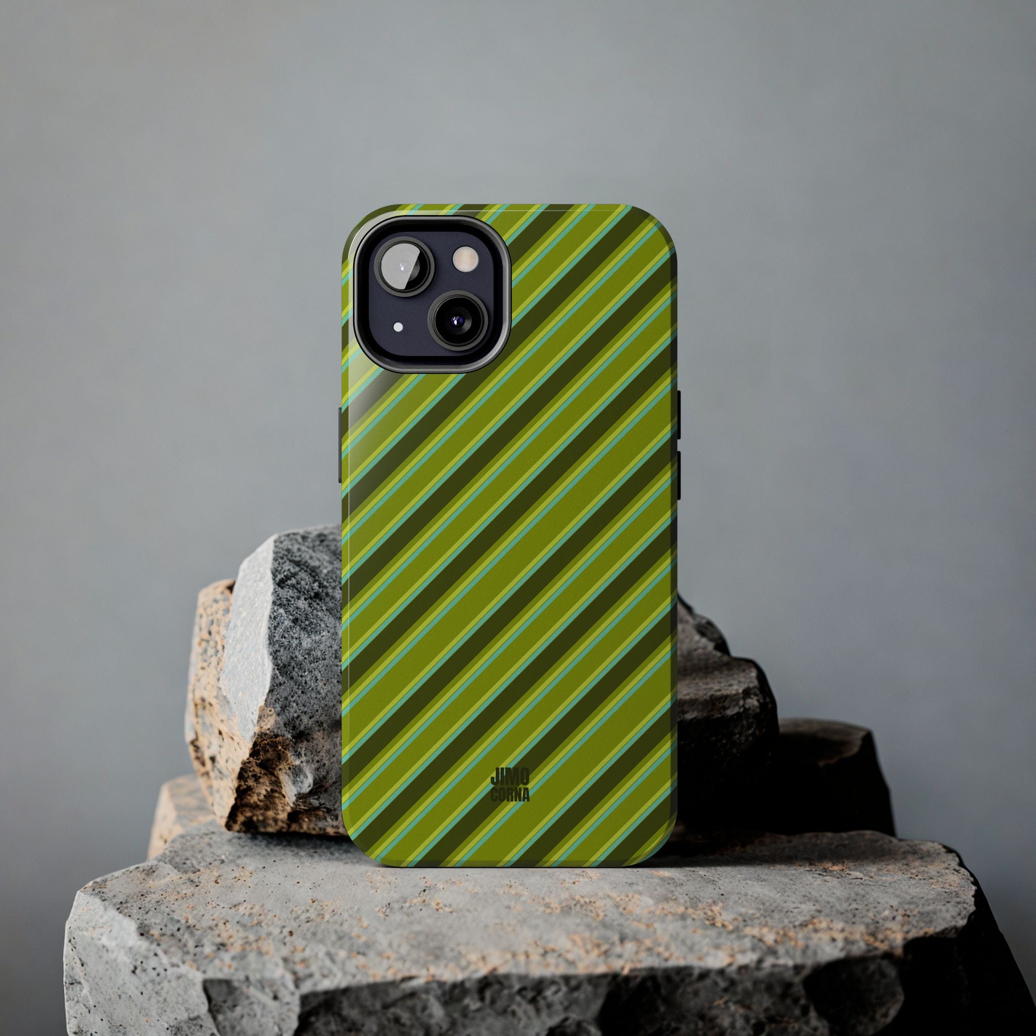 Angelina Stripes | Olive - iPhone Case