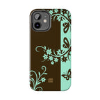 Y2K Floral iPhone Case | Brown and Mint