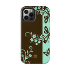 Y2K Floral iPhone Case | Brown and Mint